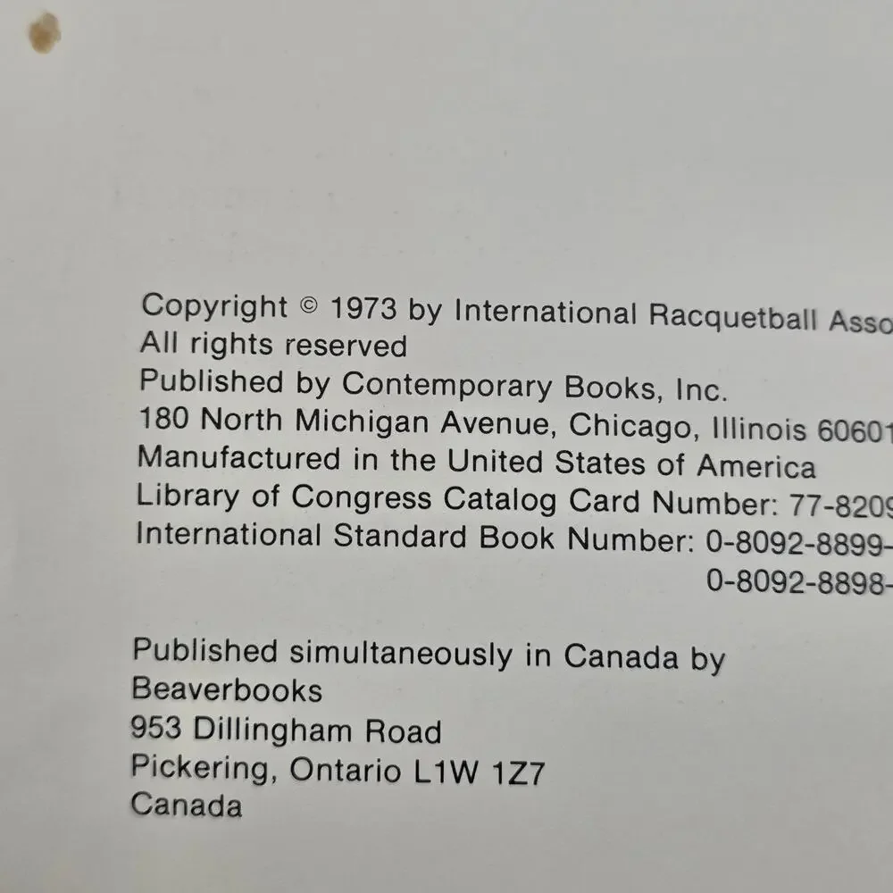Inside Racquetball Chuck Leve 1973 Illustrated Rules Manual Sports